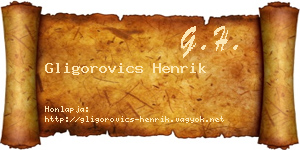 Gligorovics Henrik névjegykártya
